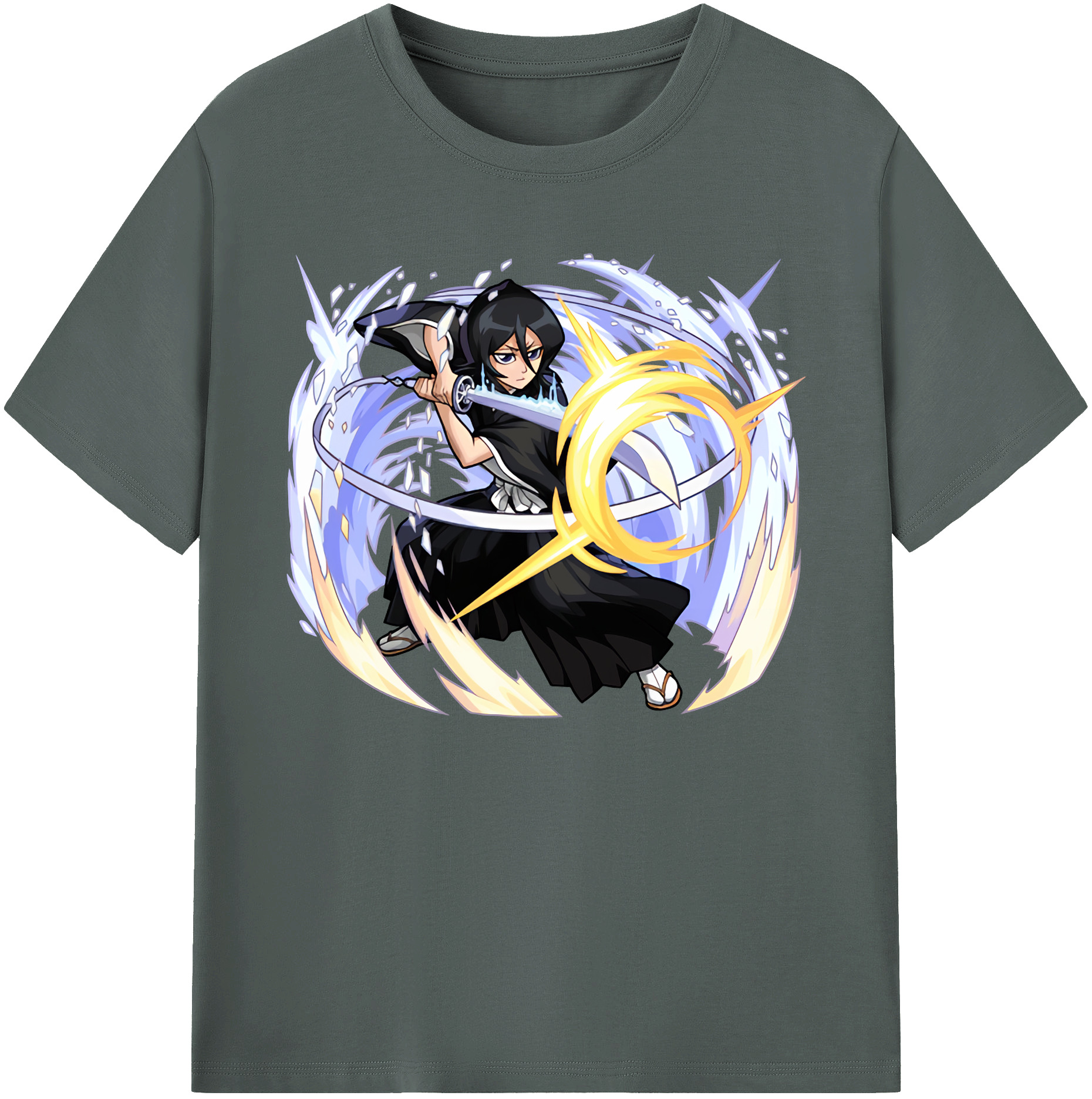 （画像用） ブリーチ 朽木ルキア BLEACH Kuchiki Rukia 綿100％ メンズ半袖Tシャツ｜肌触りやわらか＆通気性